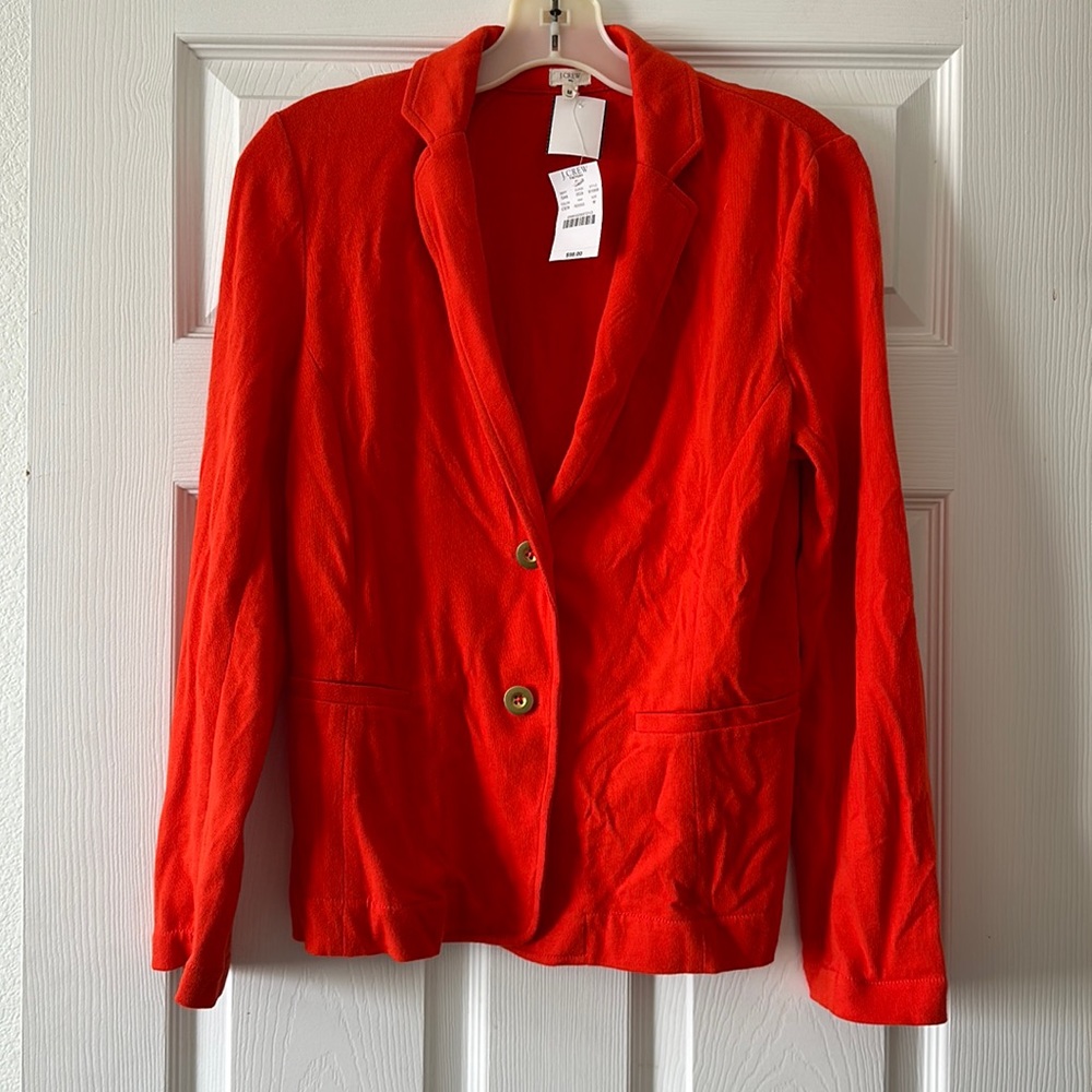 J. Crew Orange Knit Blazer Size Medium